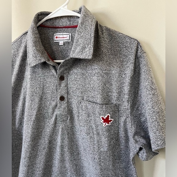 Canadiana‎ Mens Large Grey Short Sleeve Polo - Excellent used condition - Picture 4 of 7